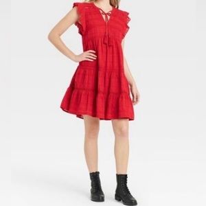 Red Ruffled Dress